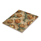 ヴィンテージハロウィンジャック – O – ランタンつる植物パターン タイル (側面)