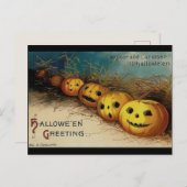 ヴィンテージハロウィンジャック・O・ランタンinフィールド ポストカード (正面/裏面)