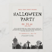 ヴィンテージハロウィンテロパーティー、編集可能ハロウィーン 招待状 (正面/裏面)