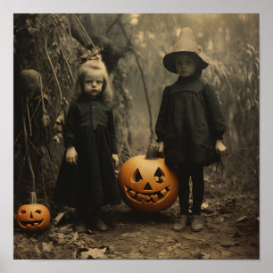 ヴィンテージハロウィンデジタルプリント ポスター