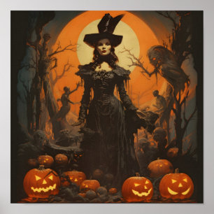 ヴィンテージハロウィンデジタルプリント ポスター