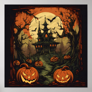 ヴィンテージハロウィンデジタルプリント ポスター