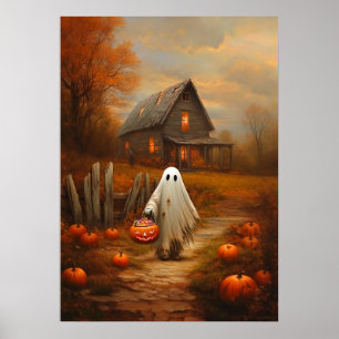 ヴィンテージハロウィントリックまたは治療幽霊 ポスター