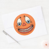 ヴィンテージハロウィンドイツジャックオランタン顔 ラウンドシール (封筒)