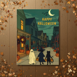 ヴィンテージハロウィンナイト トリック・オア・トリート ポストカード