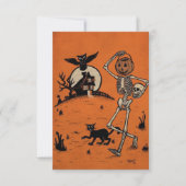 ヴィンテージハロウィンハッピーカボチャ歩く猫 (正面)