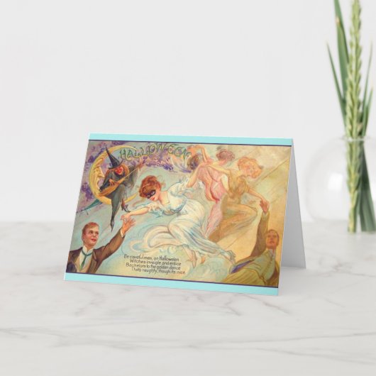 ヴィンテージハロウィンバチェラーダンスグリーティングカード カード (正面)