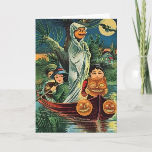 ヴィンテージハロウィンパンプキン幽霊カード カード (正面)