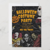 ヴィンテージハロウィンパーティー、編集可能なハロウィン 招待状 (正面)