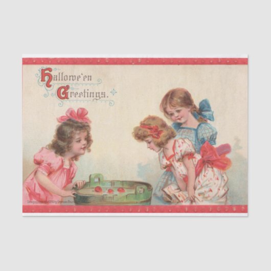 ヴィンテージハロウィンビクトリアンエドワードデクページ 薄葉紙 (正面)