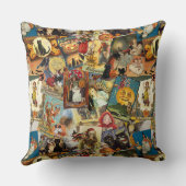 ヴィンテージハロウィンビクトリアンエフエメラウィッチパンプキン クッション (裏面)