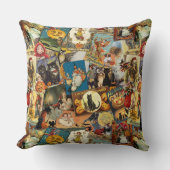 ヴィンテージハロウィンビクトリアンエフエメラウィッチパンプキン クッション (正面)