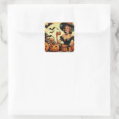 ヴィンテージハロウィンピンアップ スクエアシール (バッグ)