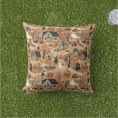 ヴィンテージハロウィンファームパターン アウトドアクッション (芝生)