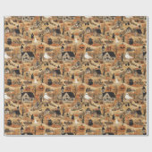 ヴィンテージハロウィンファームパターン ラッピングペーパー (フラット)