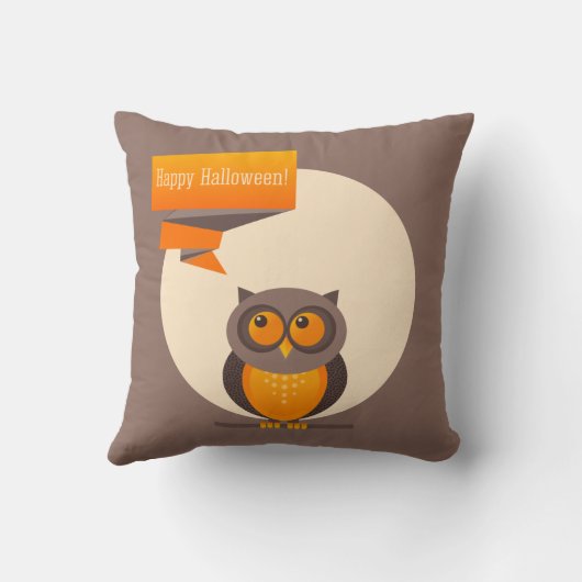 ヴィンテージハロウィンフクロウ枕 クッション (裏面)
