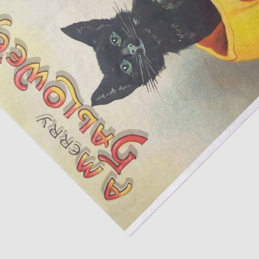 ヴィンテージハロウィンフレンドリーのかわいい黒猫 薄葉紙 (詳細)