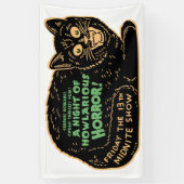 ヴィンテージハロウィンブラックキャット 横断幕 (縦)