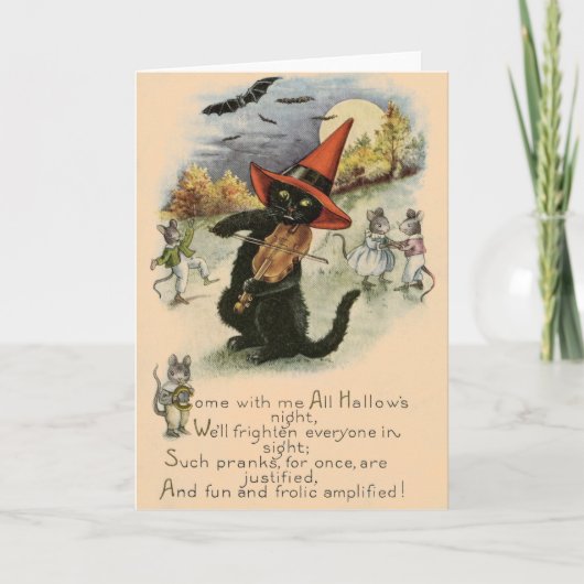ヴィンテージハロウィンプランクスグリーティングカード カード (正面)