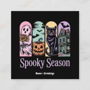 ヴィンテージハロウィンホラー不気味シーズンかわいい不気味 スクエア名刺