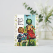 ヴィンテージハロウィンホリデーカボチャおもしろいポストカード シーズンポストカード (スタンド正面)