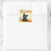 ヴィンテージハロウィンホリデーブラックキャットシール スクエアシール (バッグ)