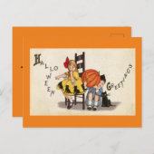 ヴィンテージハロウィンホリデーポストカード シーズンポストカード (正面/裏面)