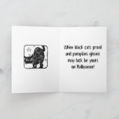 ヴィンテージハロウィンムーンウィッチグリーティング カード (内部)