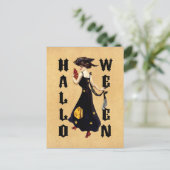 ヴィンテージハロウィンレディ ポストカード (スタンド正面)