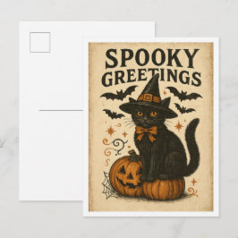ヴィンテージハロウィン不気味の挨拶 ポストカード