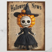 ヴィンテージハロウィン不気味ドールスクラップブック紙 (裏面)