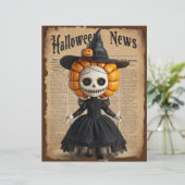 ヴィンテージハロウィン不気味ドールスクラップブック紙 (スタンド正面)