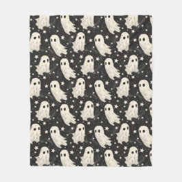 ヴィンテージハロウィン不気味幽霊&スターパターン フリースブランケット