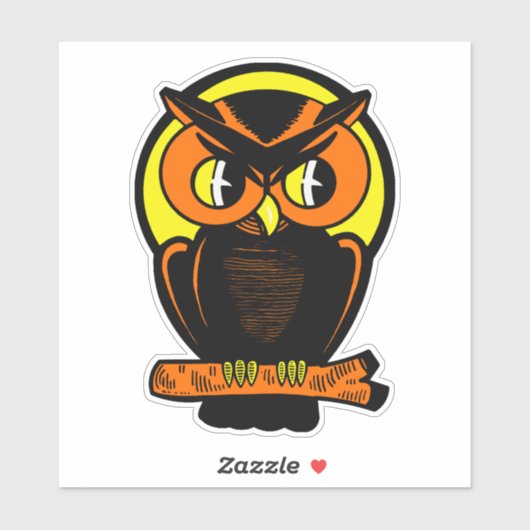ヴィンテージハロウィン不気味飾りフクロウ シール (シート)