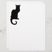 ヴィンテージハロウィン不気味、アールヌーボー黒猫 (正面/裏面)