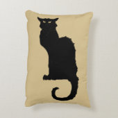 ヴィンテージハロウィン不気味、アールヌーボー黒猫 アクセントクッション (裏面(縦))