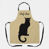 ヴィンテージハロウィン不気味、アールヌーボー黒猫 エプロン (正面)