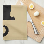 ヴィンテージハロウィン不気味、アールヌーボー黒猫 キッチンタオル (四つ折り)