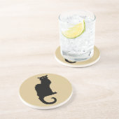 ヴィンテージハロウィン不気味、アールヌーボー黒猫 コースター (側面)