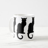 ヴィンテージハロウィン不気味、アールヌーボー黒猫 コーヒーマグカップ (正面左)