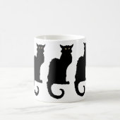 ヴィンテージハロウィン不気味、アールヌーボー黒猫 コーヒーマグカップ (中央)