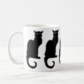 ヴィンテージハロウィン不気味、アールヌーボー黒猫 コーヒーマグカップ (左)