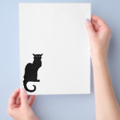 ヴィンテージハロウィン不気味、アールヌーボー黒猫 チラシ (手)