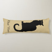 ヴィンテージハロウィン不気味、アールヌーボー黒猫 ボディピロー (正面)