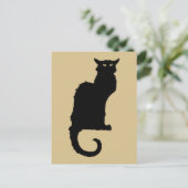 ヴィンテージハロウィン不気味、アールヌーボー黒猫 ポストカード (スタンド正面)