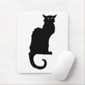 ヴィンテージハロウィン不気味、アールヌーボー黒猫 マウスパッド (マウス)