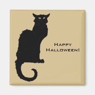 ヴィンテージハロウィン不気味、アールヌーボー黒猫 マグネット