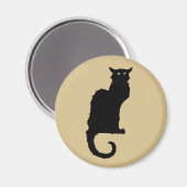ヴィンテージハロウィン不気味、アールヌーボー黒猫 マグネット (正面/裏面)