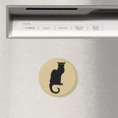 ヴィンテージハロウィン不気味、アールヌーボー黒猫 マグネット (インサイチュ (食洗機))