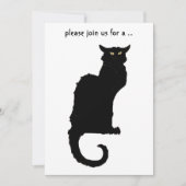 ヴィンテージハロウィン不気味、アールヌーボー黒猫 招待状 (正面)